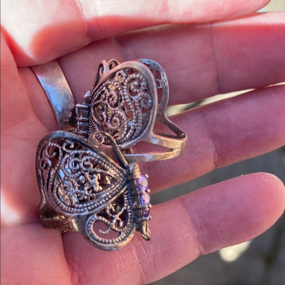 Vintage sterling silver butterfly rings size 7 - Picture 6 of 10